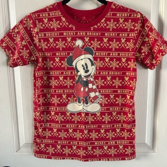 Disney Store Mickey Mouse Christmas T-Shirt, Sz 7/8 - Picture 2 of 14